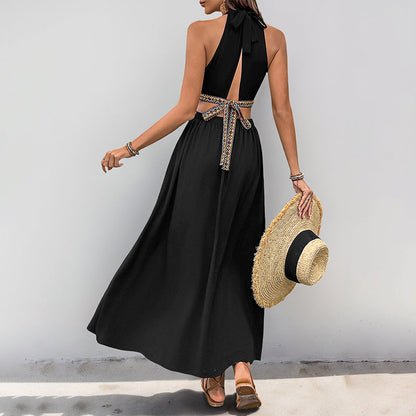 Damen Maxikleid Raffungen Cut-Out-Details Elegantes