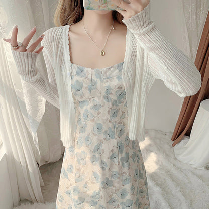 Damen Sommerkleid Langärmlig Floralmuster Norvielle