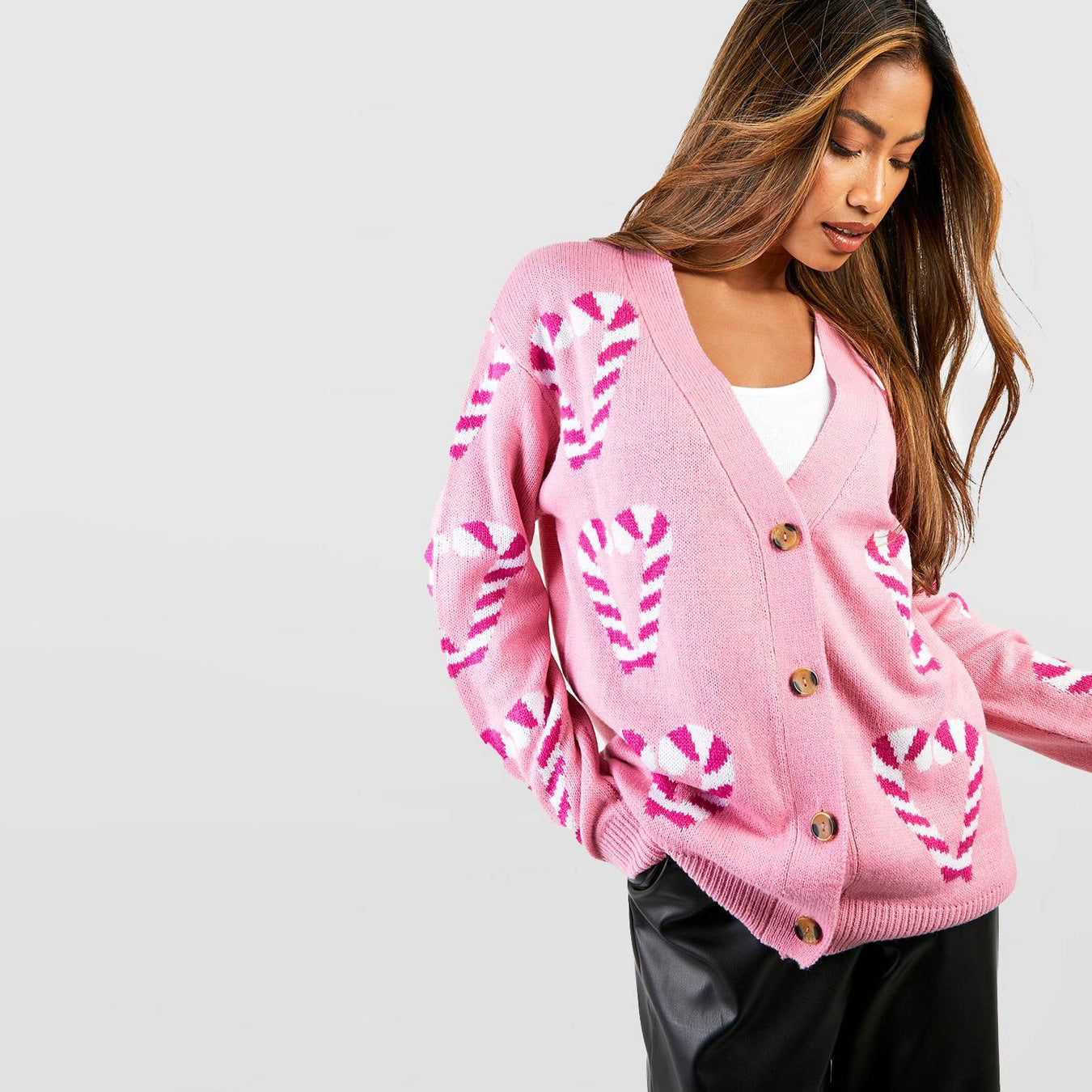 Damen Cardigan Zuckerstangen-Muster Norvielle