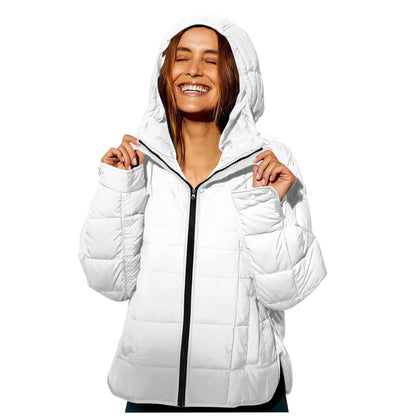 Damen Winterjacke Abnehmbare Kapuze Wasserabweisend Norvielle