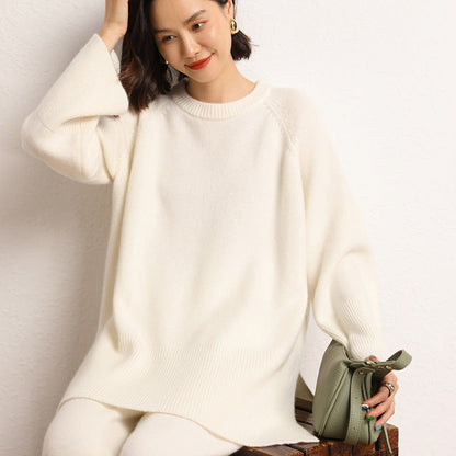 Damen Grobstrickpullover Weit Voluminöse Ärmel Norvielle