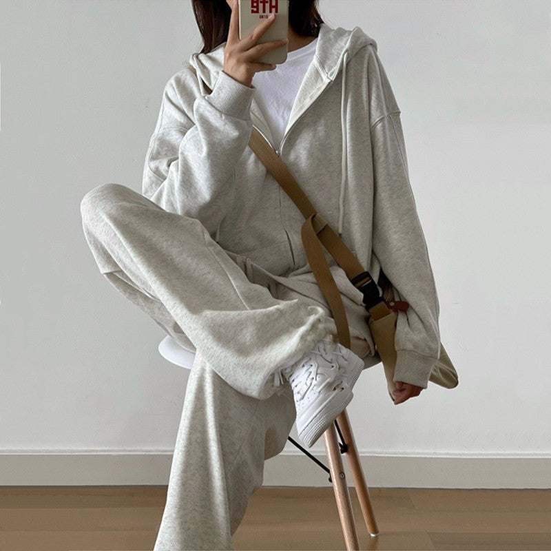 Damen Lounge-Set Kapuzenpullover Weite Jogginghosen Norvielle