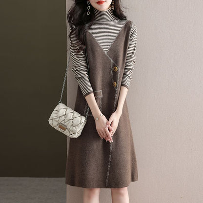 Damen Wickelkleid mit seitlicher Knopfleiste Norvielle - Norvielle