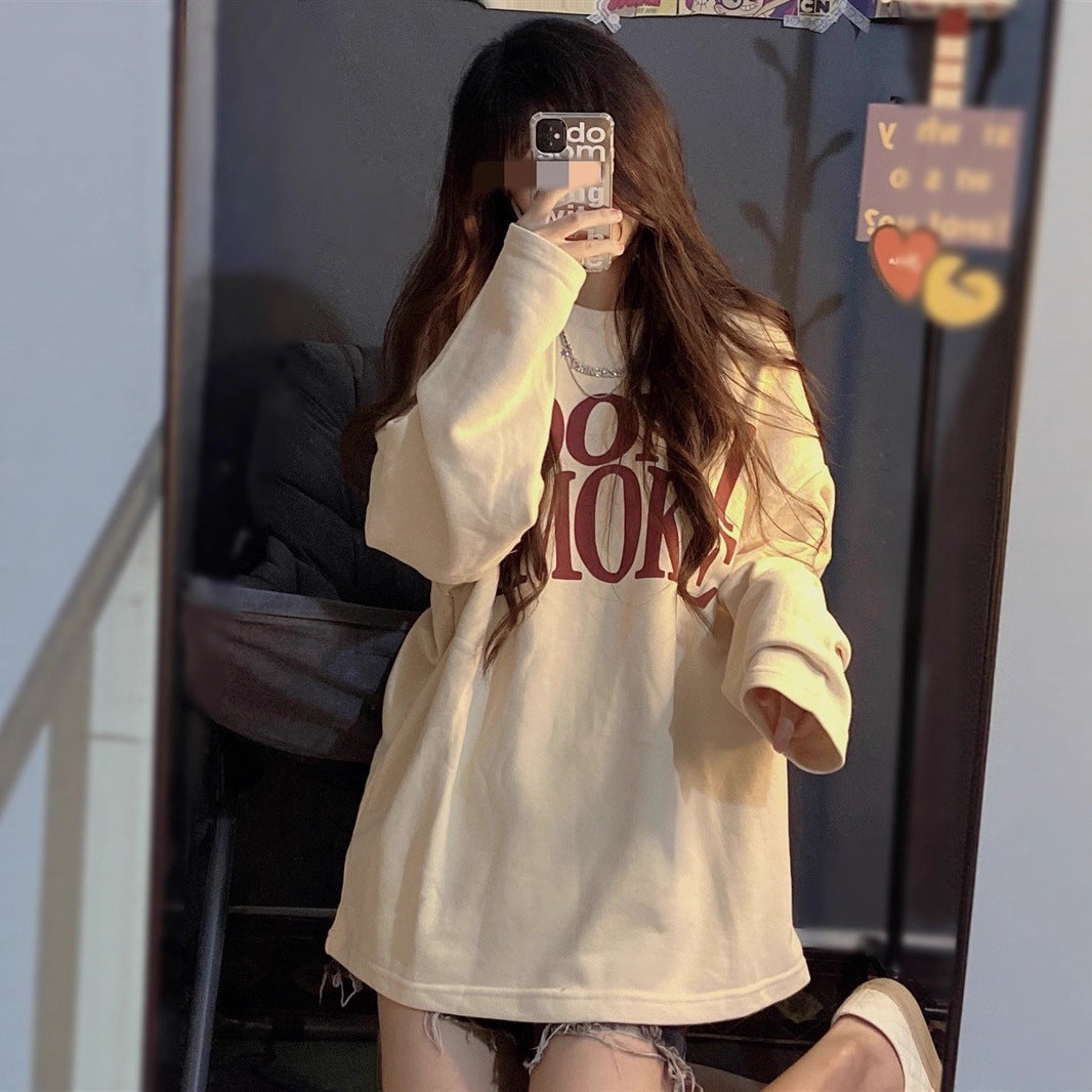 Damen Oversized-Shirt mit Schriftzug Groß - Norvielle