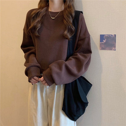 Damen Oversized Sweatshirt Komfort-Kragen Weich