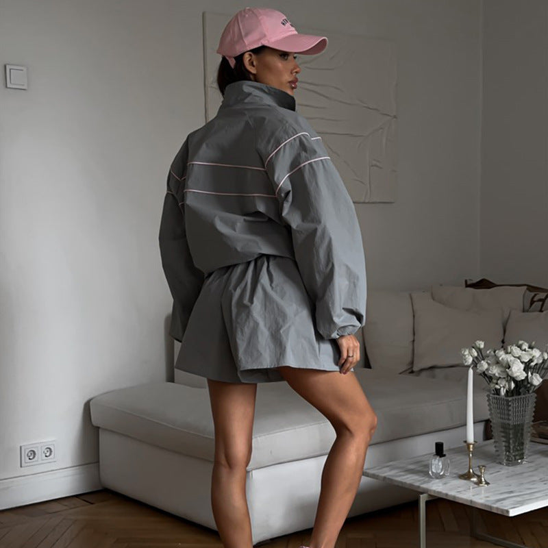 Damen Sportjacke Weite Ärmel Kurze Hose Norvielle