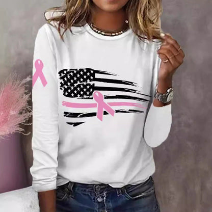 Damen T-Shirt Flaggen Schleifen Design Weiß