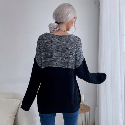Damen Oversized Pullover Strukturiertes Muster Lässig Beige