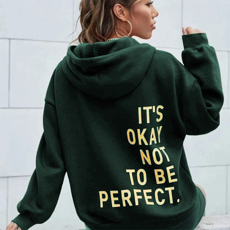 Damen Kapuzenpullover Kuscheliges Innenfutter Motivierender