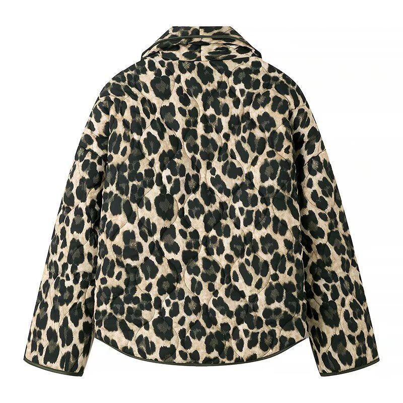 Damen Steppjacke Leopardenmuster Norvielle