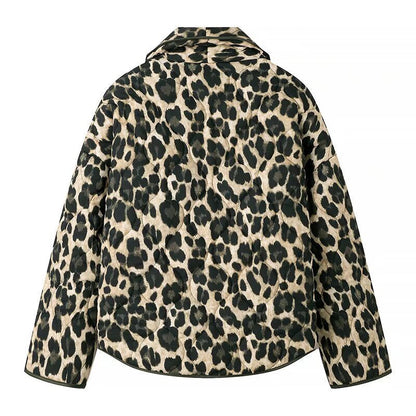 Damen Steppjacke Leopardenmuster Norvielle