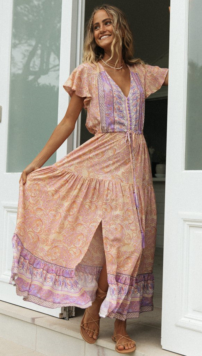 Damen Sommerkleid Luftig Elastisch Mit Volantärmeln Norvielle