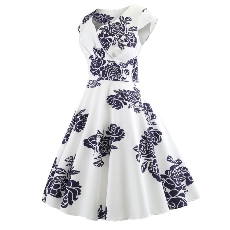 Damen Wickelkleid Floraler Druck Schwingender Rock Norvielle