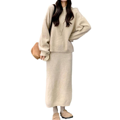 Damen Hoodie-Kleid Eleganter Schnitt Taschen