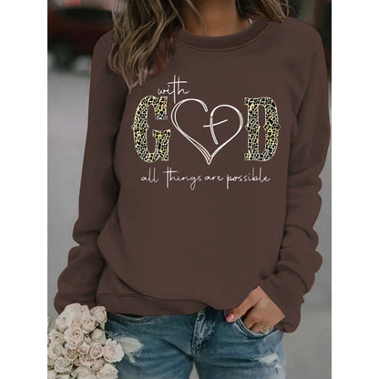 Damen Sweatshirt Kreatives Modedesign Motivierende Botschaft Grau