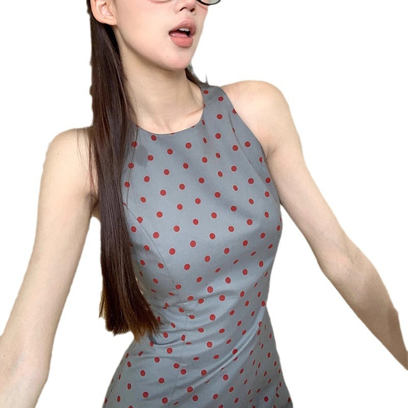 Damen Etuikleid Polka Dot Muster Figurbetont
