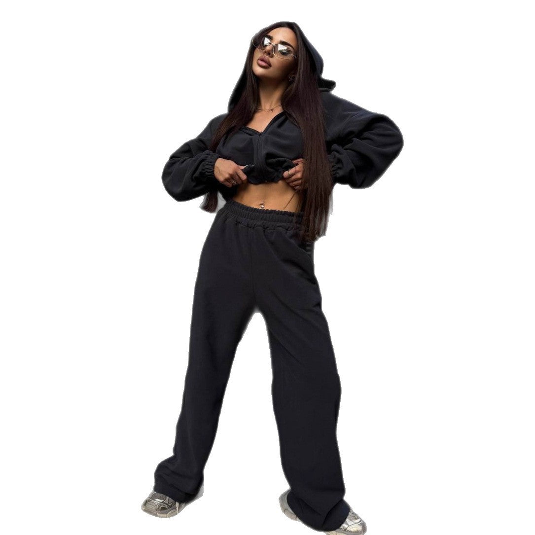 Damen Fleece Crop- Set mit weiter Hose Norvielle