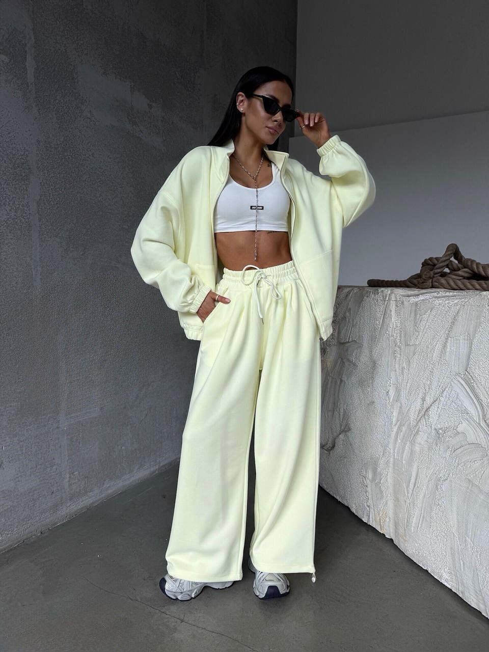 Damen Kapuzenanzug Oversized Elastischer Bund