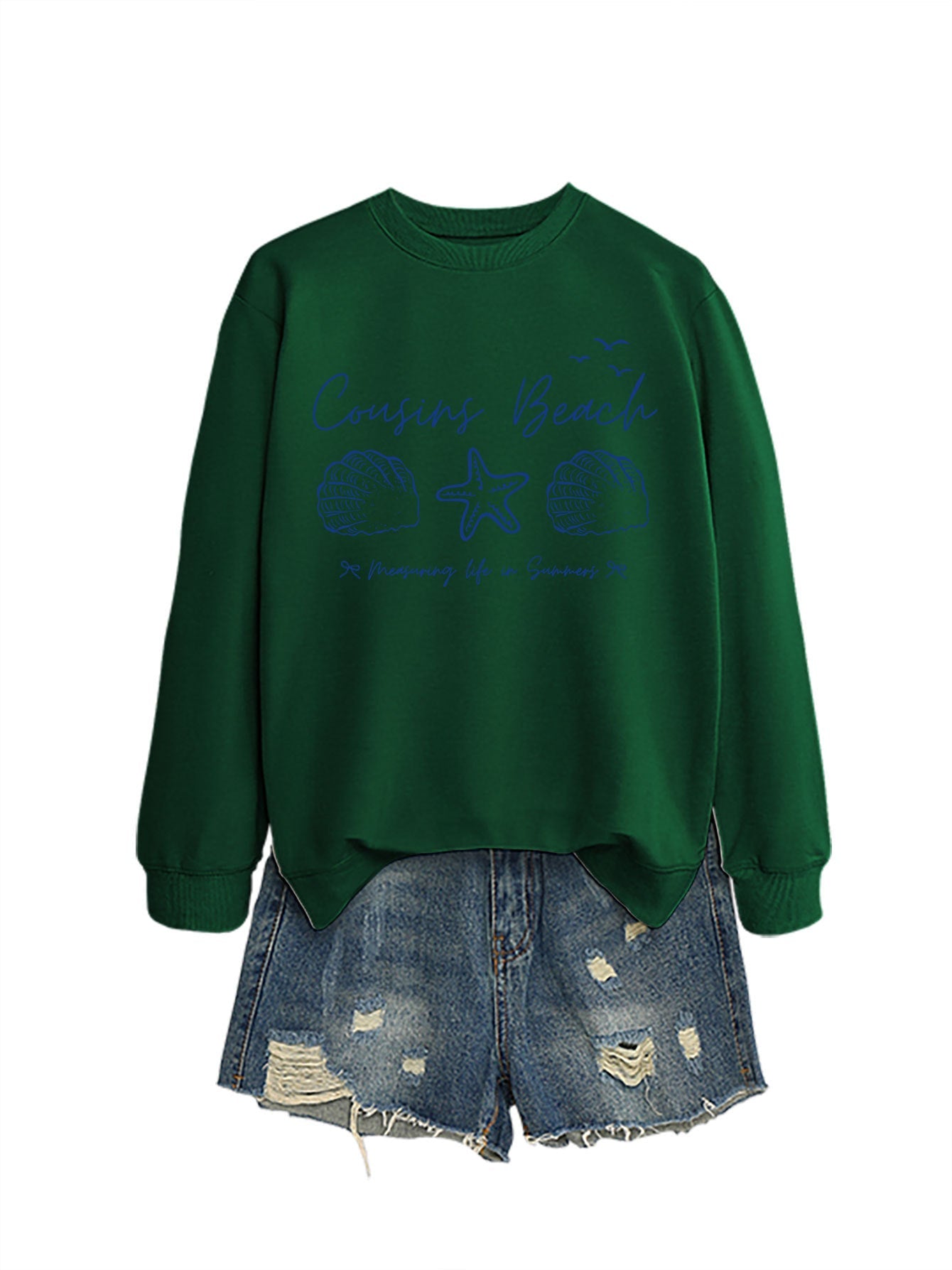 Damen Sweatshirt Maritimes Motiv Bequemer Schnitt Norvielle