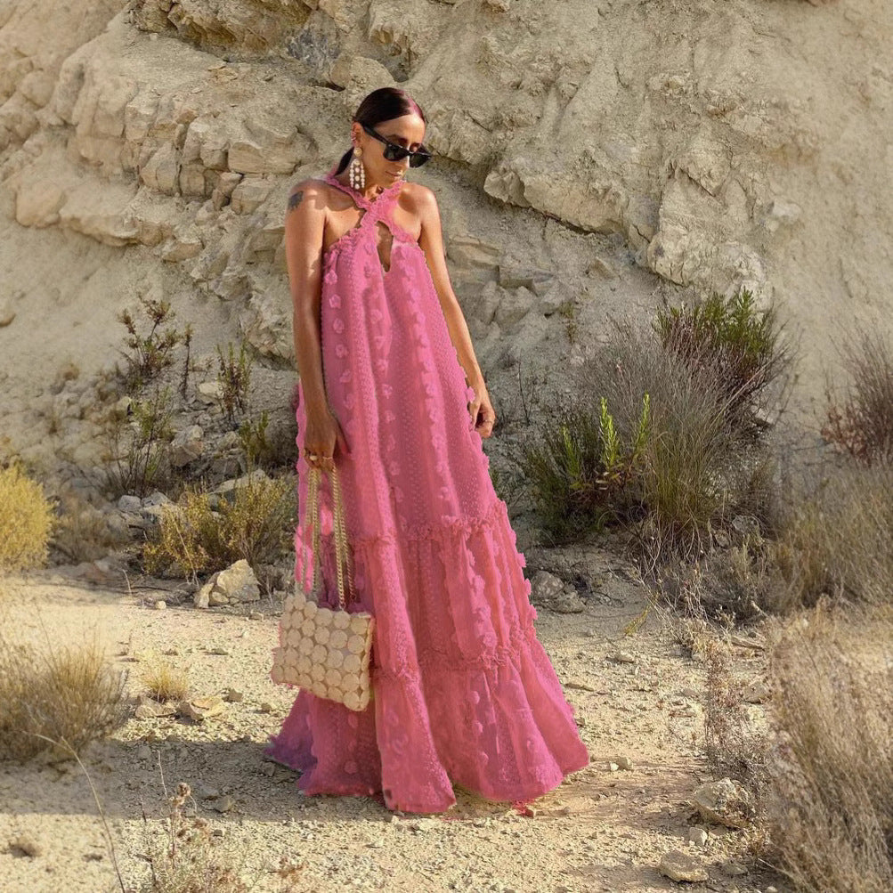 Damen Sommerkleid Voluminöser Rock Norvielle