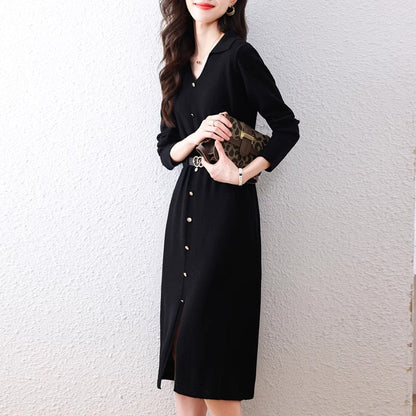 Damen Hemdkleid Knopfverschluss Seitenschlitz Norvielle