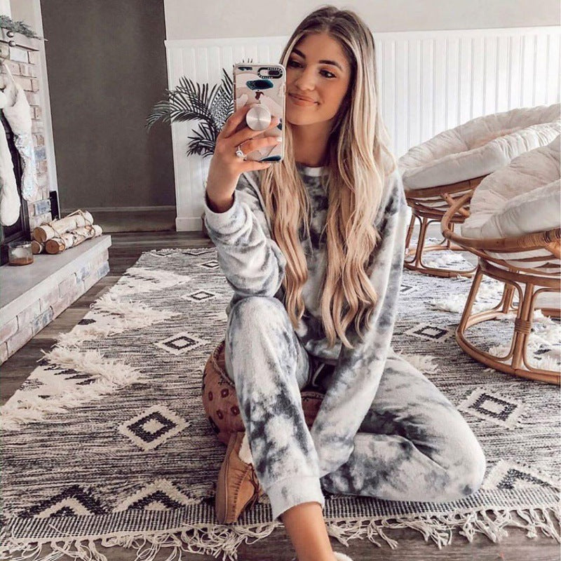 Damen Sweatshirt-Set Batikdesign Dehnbar