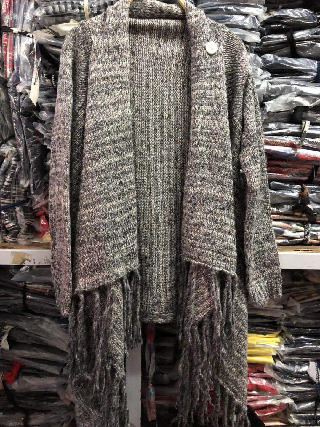 Damen Poncho mit Fransen Gemütlich Norvielle