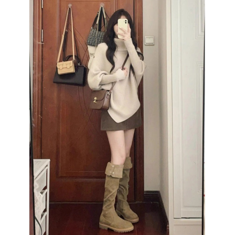 Damen Oversized Pullover Asymmetrischer Saum Norvielle