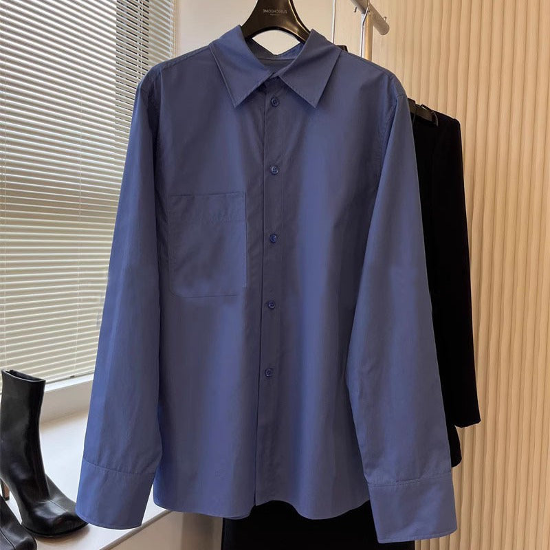 Damen Bluse Langärmlig Knopfleiste