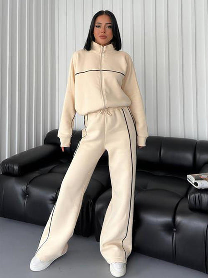 Damen Sportliches Zweiteiler-Set Sweatshirt und Hose Norvielle