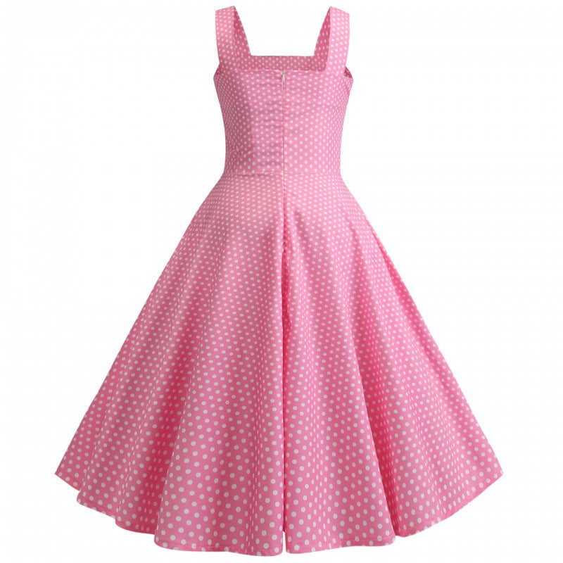 Damen Swingkleid Punkte Elegant Taillengürtel Norvielle