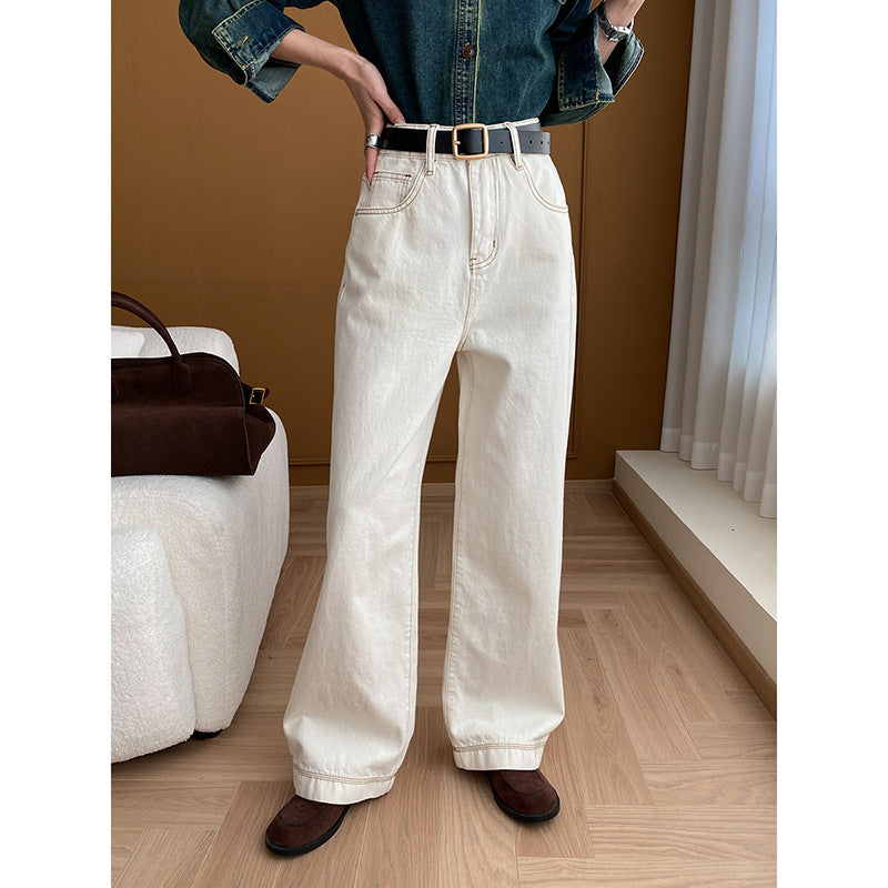 Damen High-Waist Jeans Weite Bein Nachhaltig Schwarz - Norvielle
