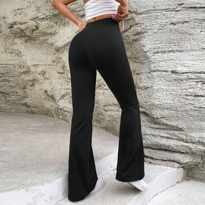 Damen Flare-Hosen Hochtailliert Elastisch Norvielle