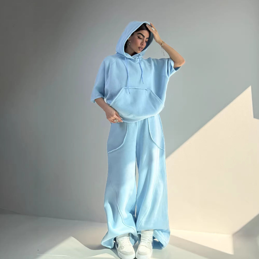 Damen Oversized Kapuzenpullover Kängurutasche Elastischer Saum - Norvielle