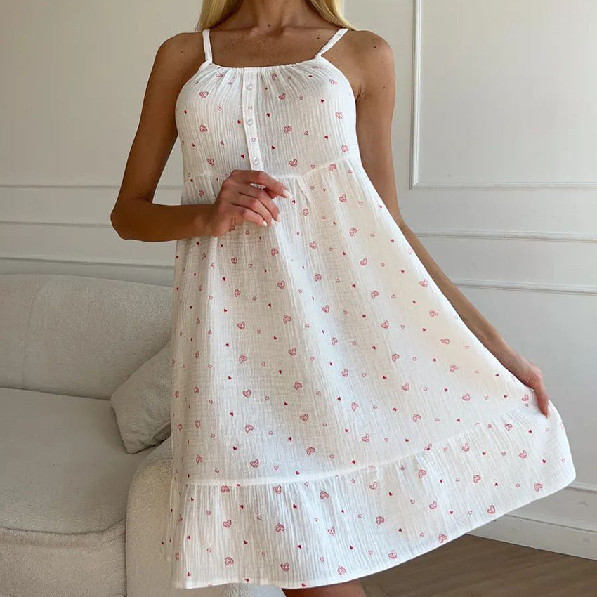 Damen Sommerkleid Rüschensaum Florales Muster Norvielle