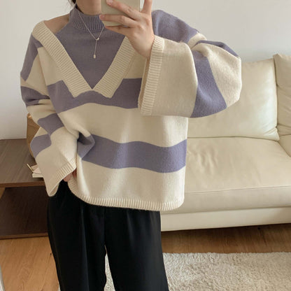 Damen Pullover Ausschnitte Norvielle