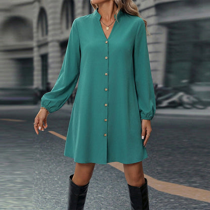 Damen Hemdkleid mit Knopfverschluss Längsärmelig Norvielle