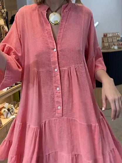 Damen Hemdblusenkleid mit Rüschendetails Norvielle