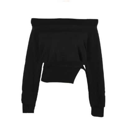 Damen Cropped Sweatshirt Asymmetrischer Saum Norvielle Grau