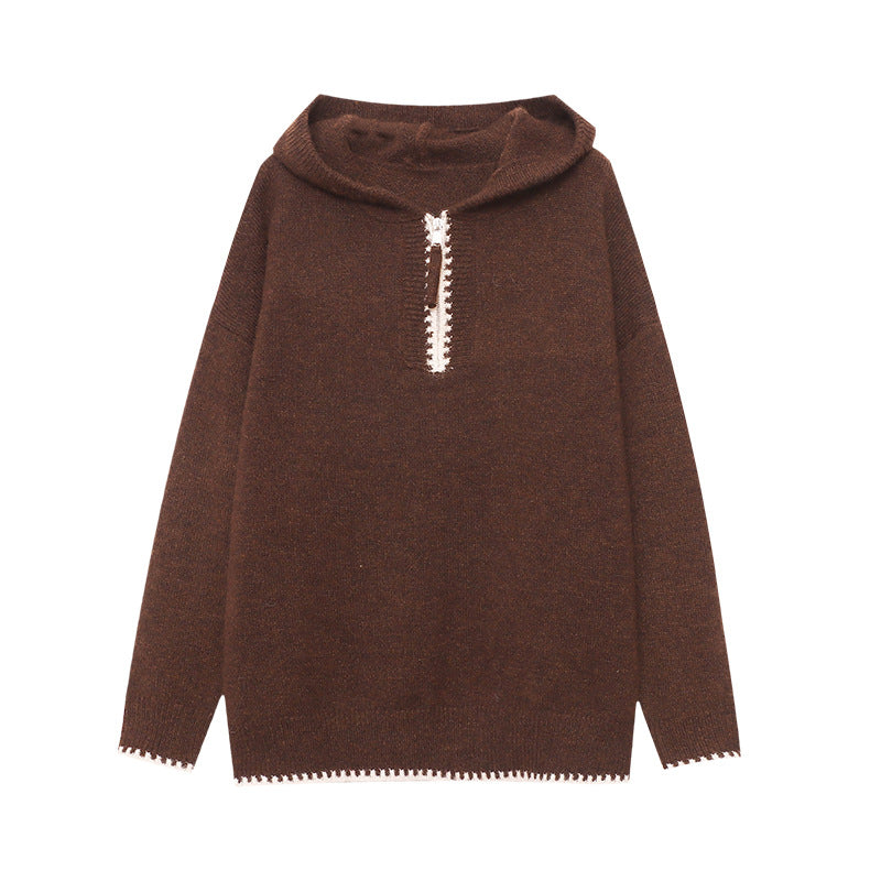 Damen Hoodie Kuschelig Halbreißverschluss Bequem Norvielle