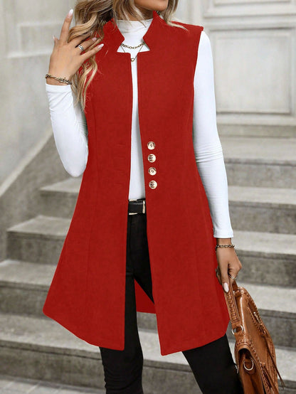 Damen Weste Elegantes Design Knopfdetails