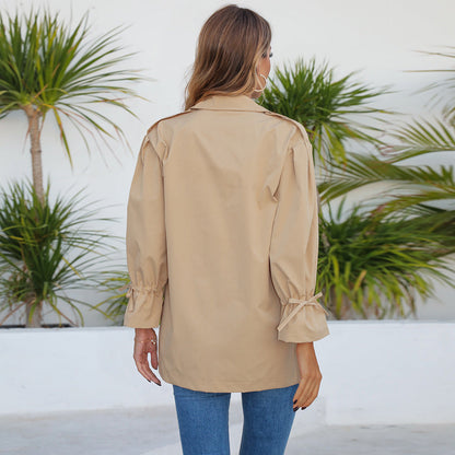 Damen Utility-Jacke mit Knöpfen Norvielle
