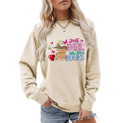 Damen Sweatshirt Buchmotiv Lässig Norvielle
