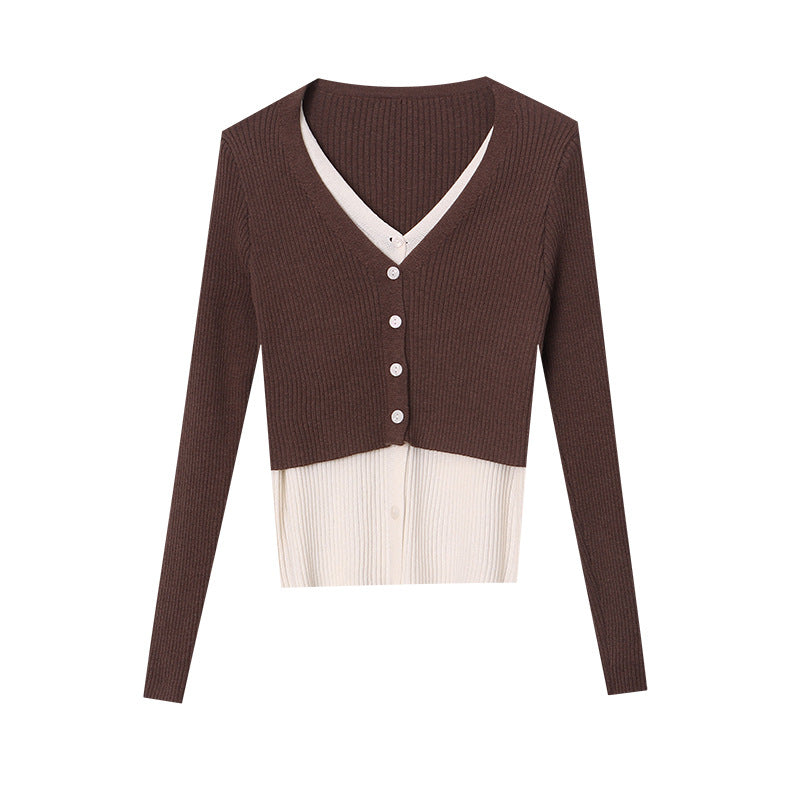 Damen Strickcardigan mit Knöpfen Elegantes Design Beige