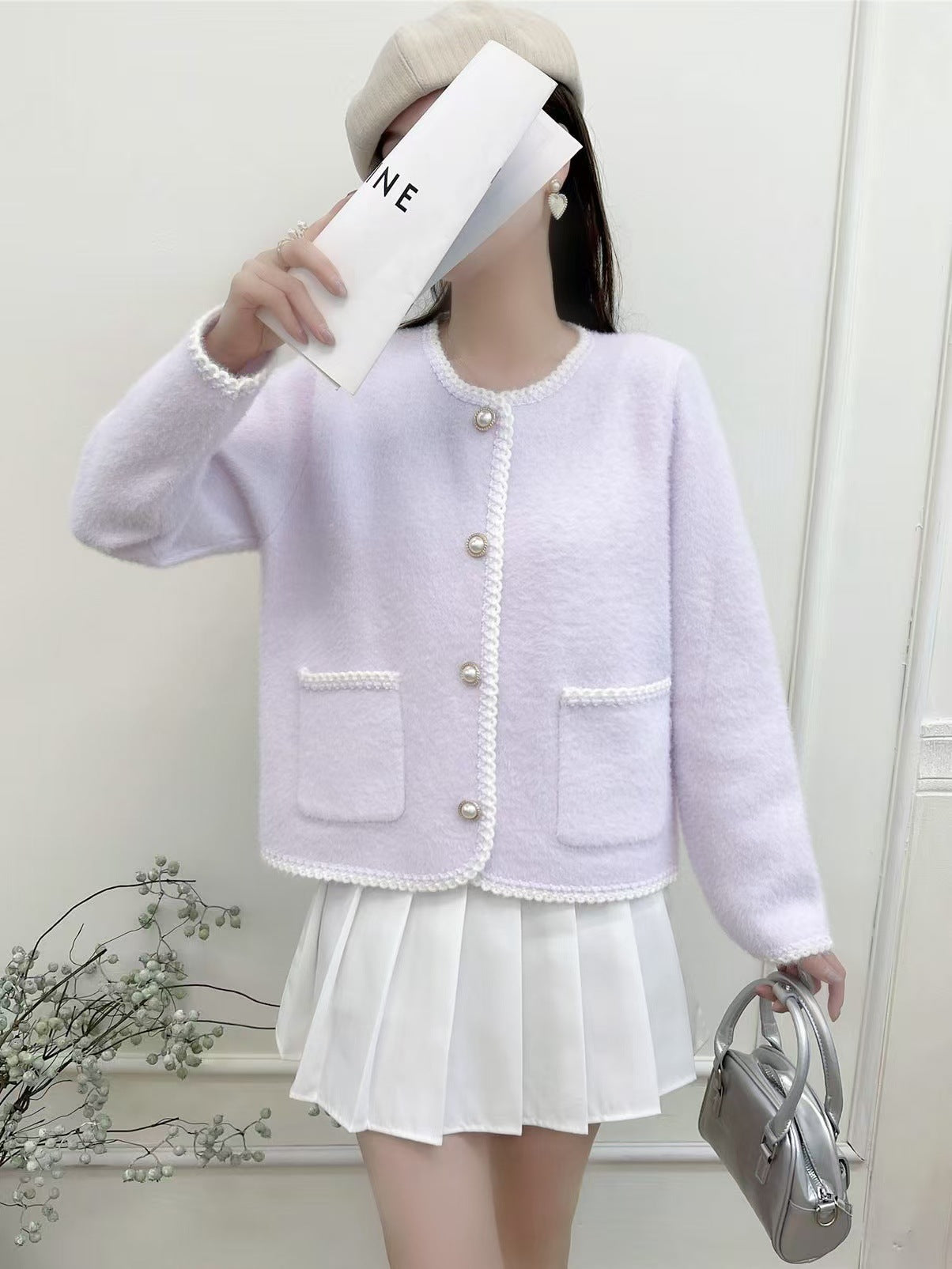 Damen Strickjacke mit Knöpfen und Taschen Norvielle