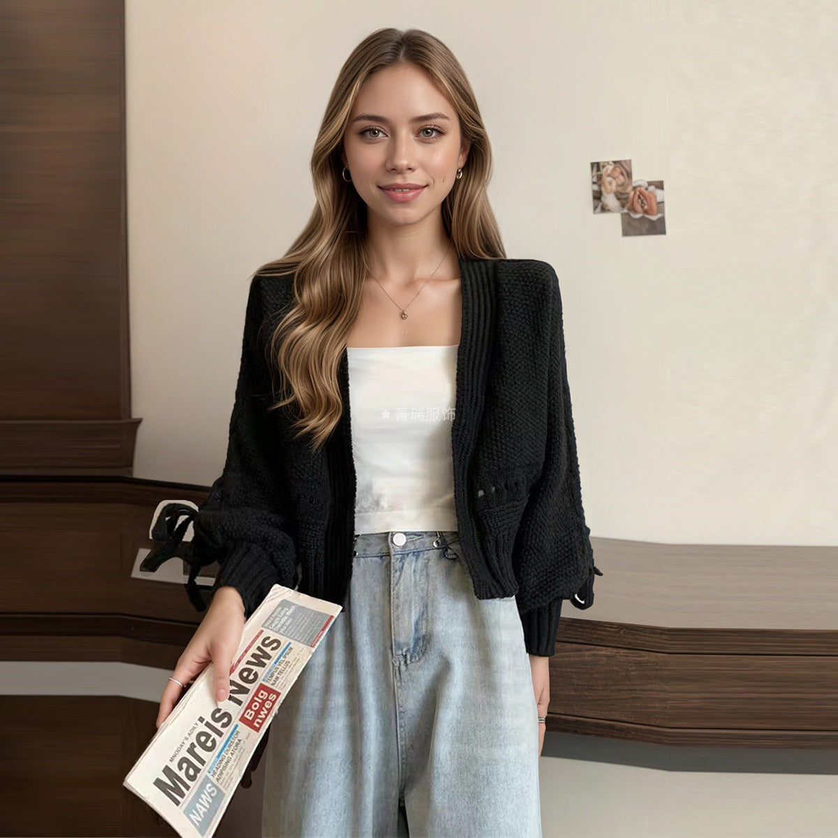 Damen Strickcardigan Lässiger Schnitt Norvielle