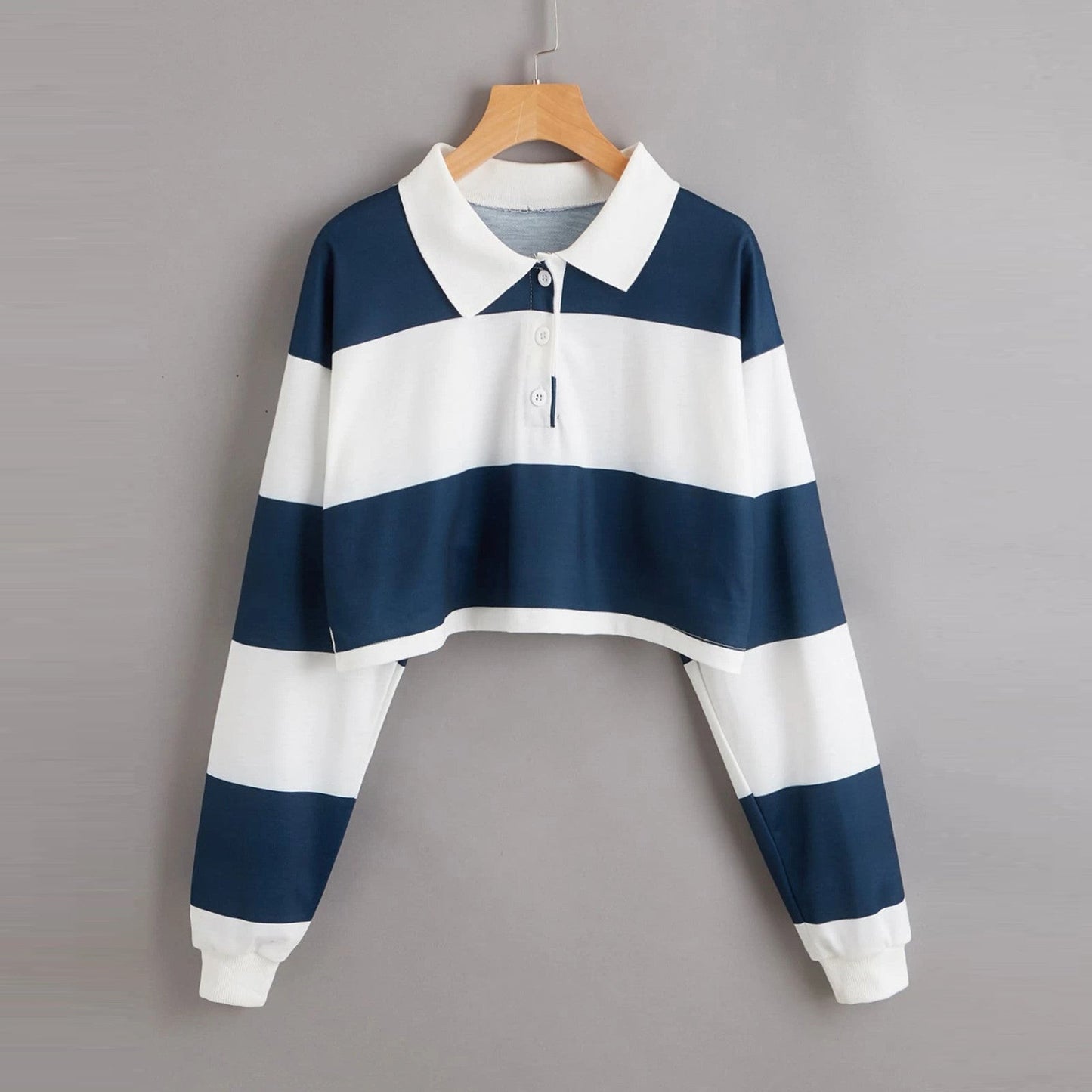 Damen Kurzarm Polo Sweater Bunte Streifen - Norvielle