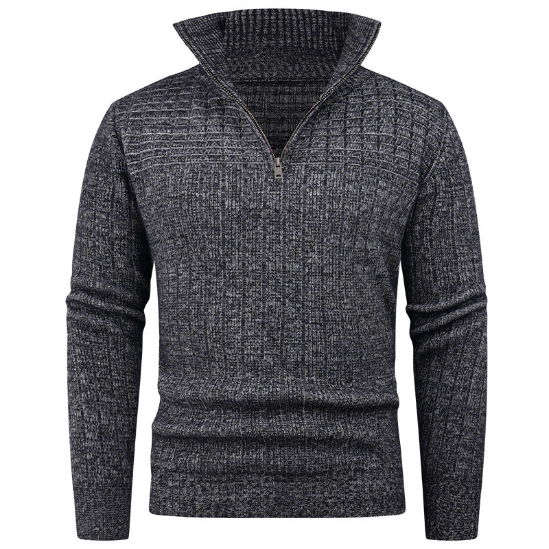 Herren Strickpullover Moderner Reißverschluss Rippstruktur Bequem