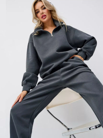 Damen Elegantes Outfit Hochkragen Weitschnitt Norvielle