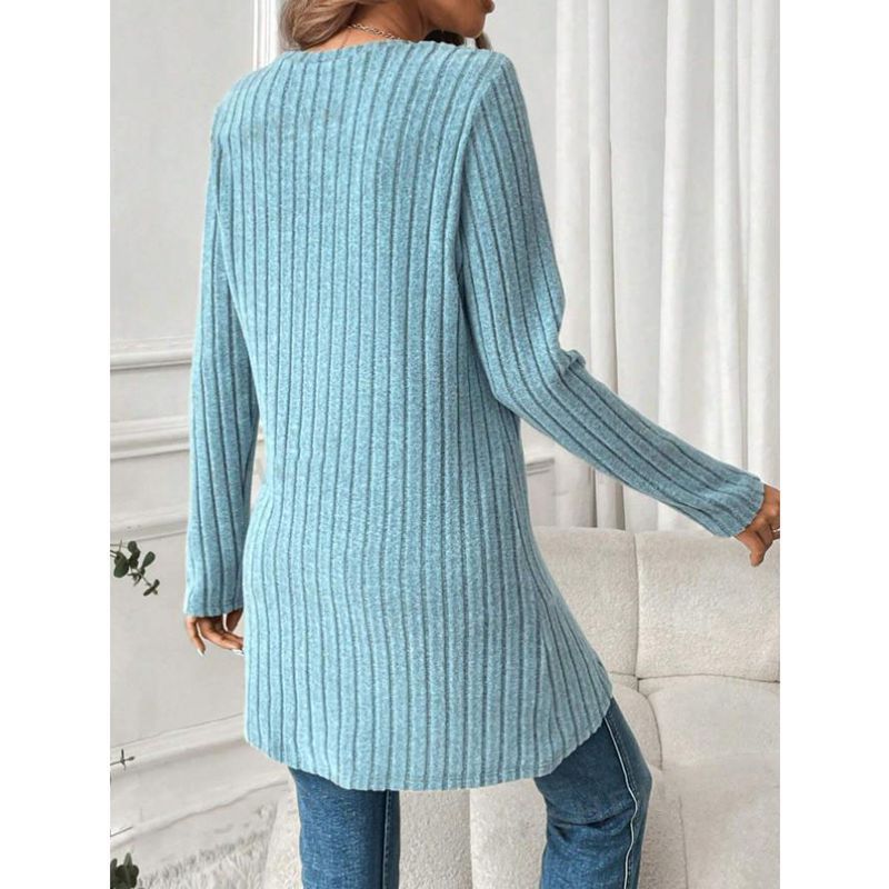 Damen Tunika-Shirt Langärmlig Wickeldesign Norvielle